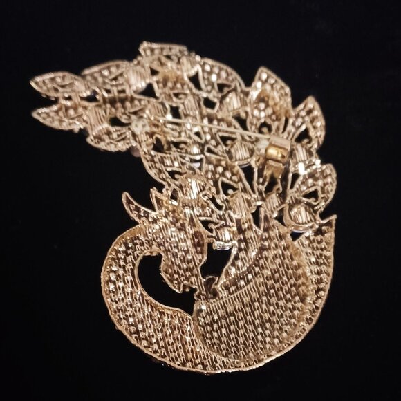 Jeweled Bird Brooch 4" - Picture 3 of 5